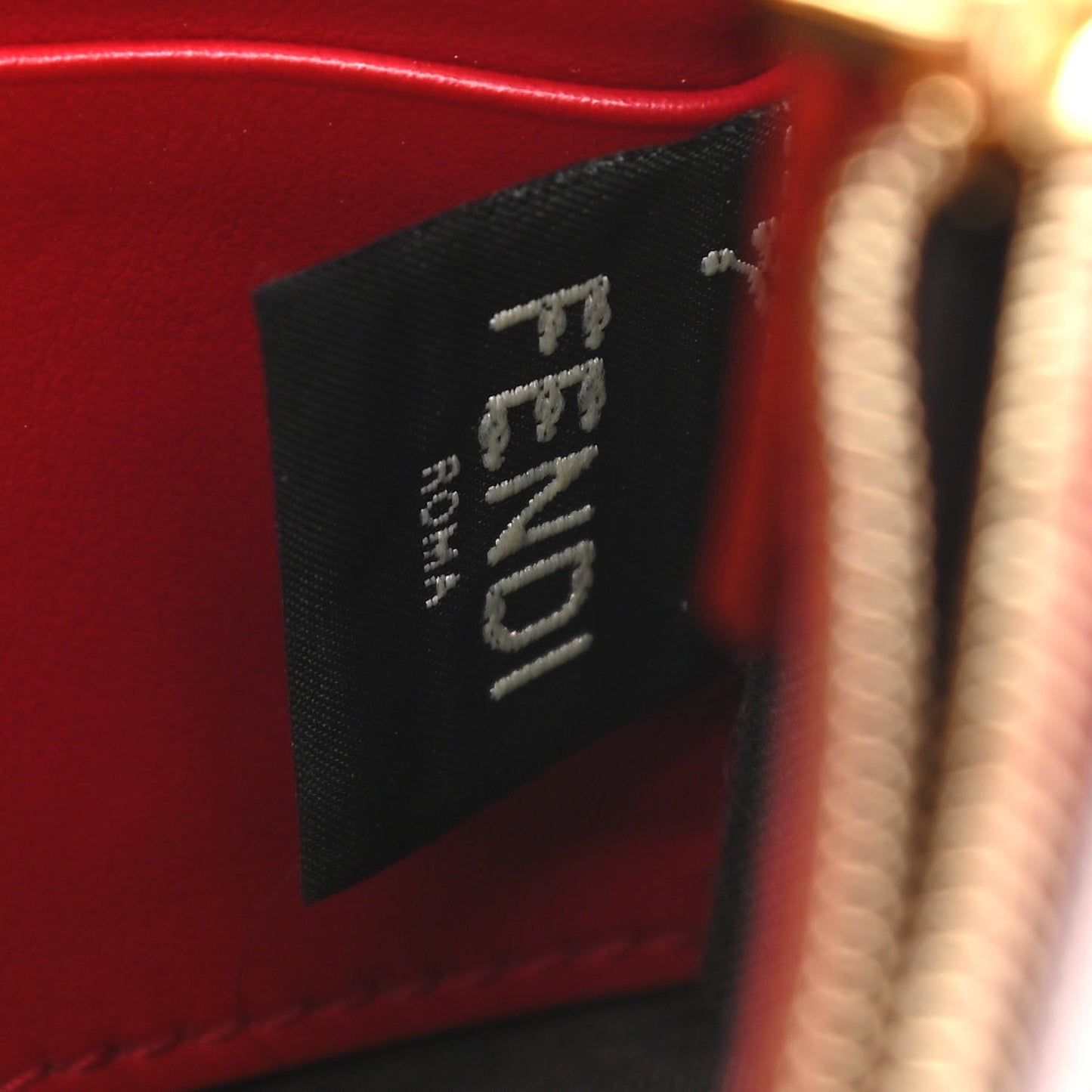 Vitello Cruise F is Fendi FF 1974 Embossed Medium Envelope Wallet On Chain Fragola Maya Black