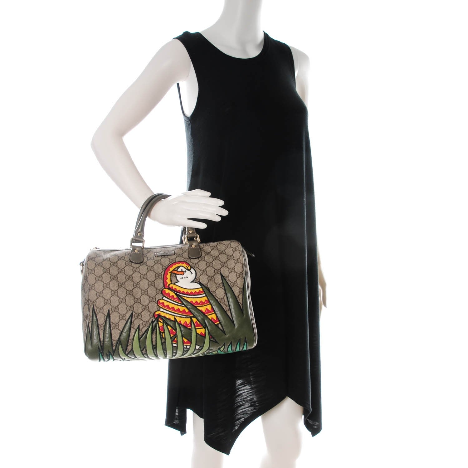 Gucci GG Plus Monogram Unicef Snowman in Africa Medium Joy Boston 2 of 7