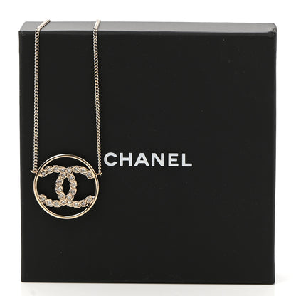 Chanel Baguette Crystal High Society CC Pendant Necklace Gold 7 of 7