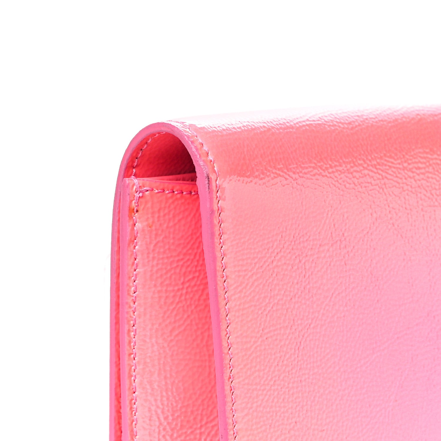 Saint Laurent Textured Patent Monogram Large Belle De Jour Clutch Pink 12 of 12