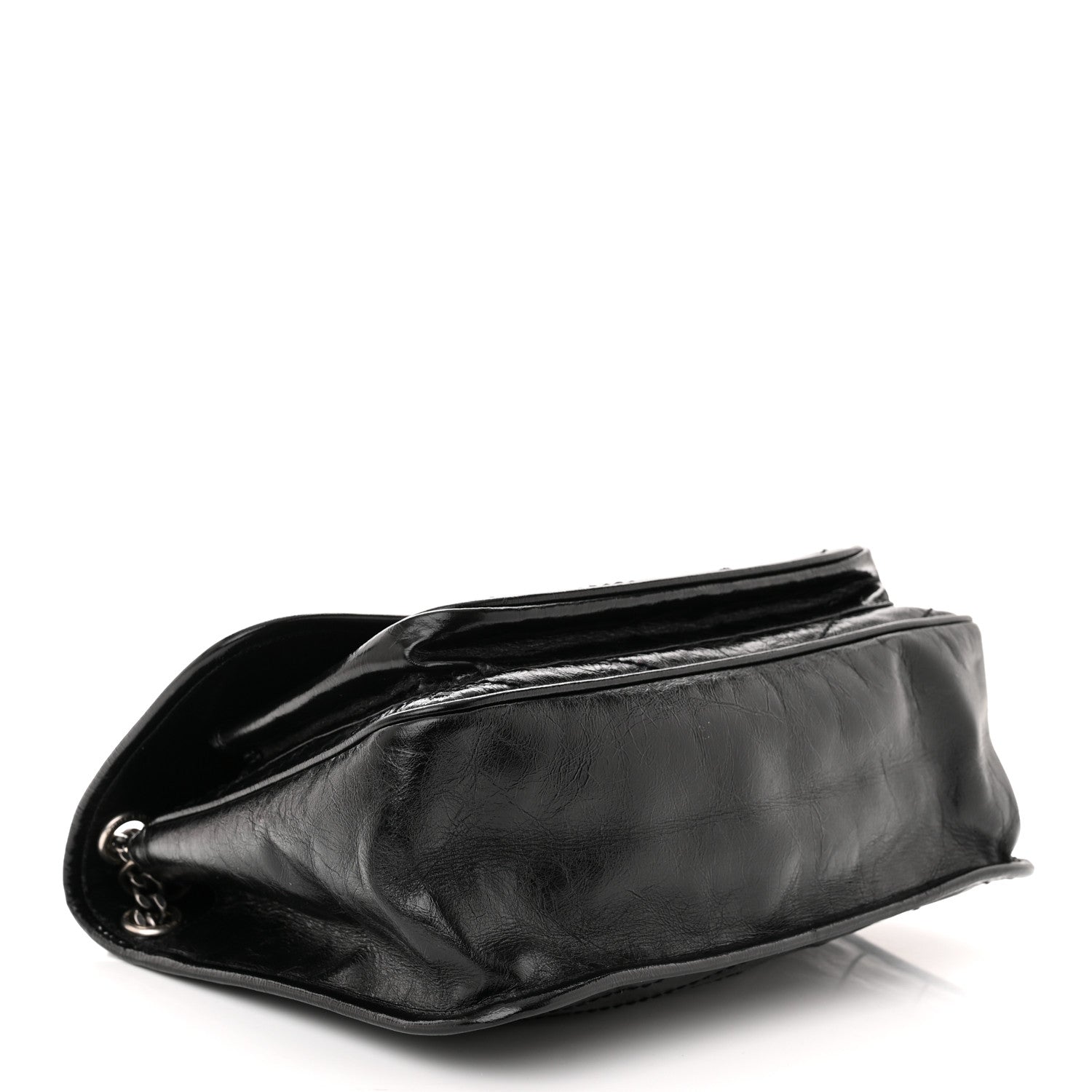 Saint Laurent SAINT LAURENT Crinkled Calfskin Matelasse Monogram Medium Niki Chain Satchel Black 3 of 9