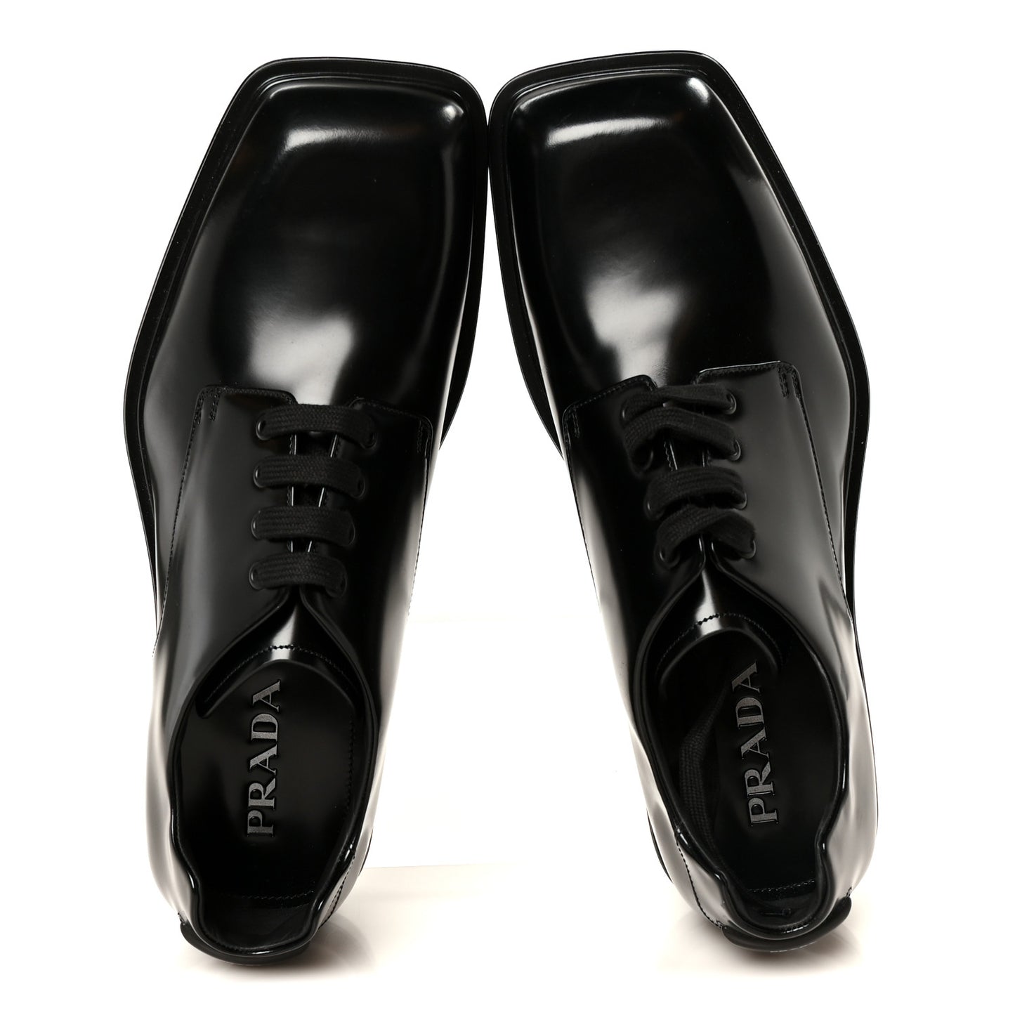 Spazzolato Square Toe Lace Up Derby 9 Black