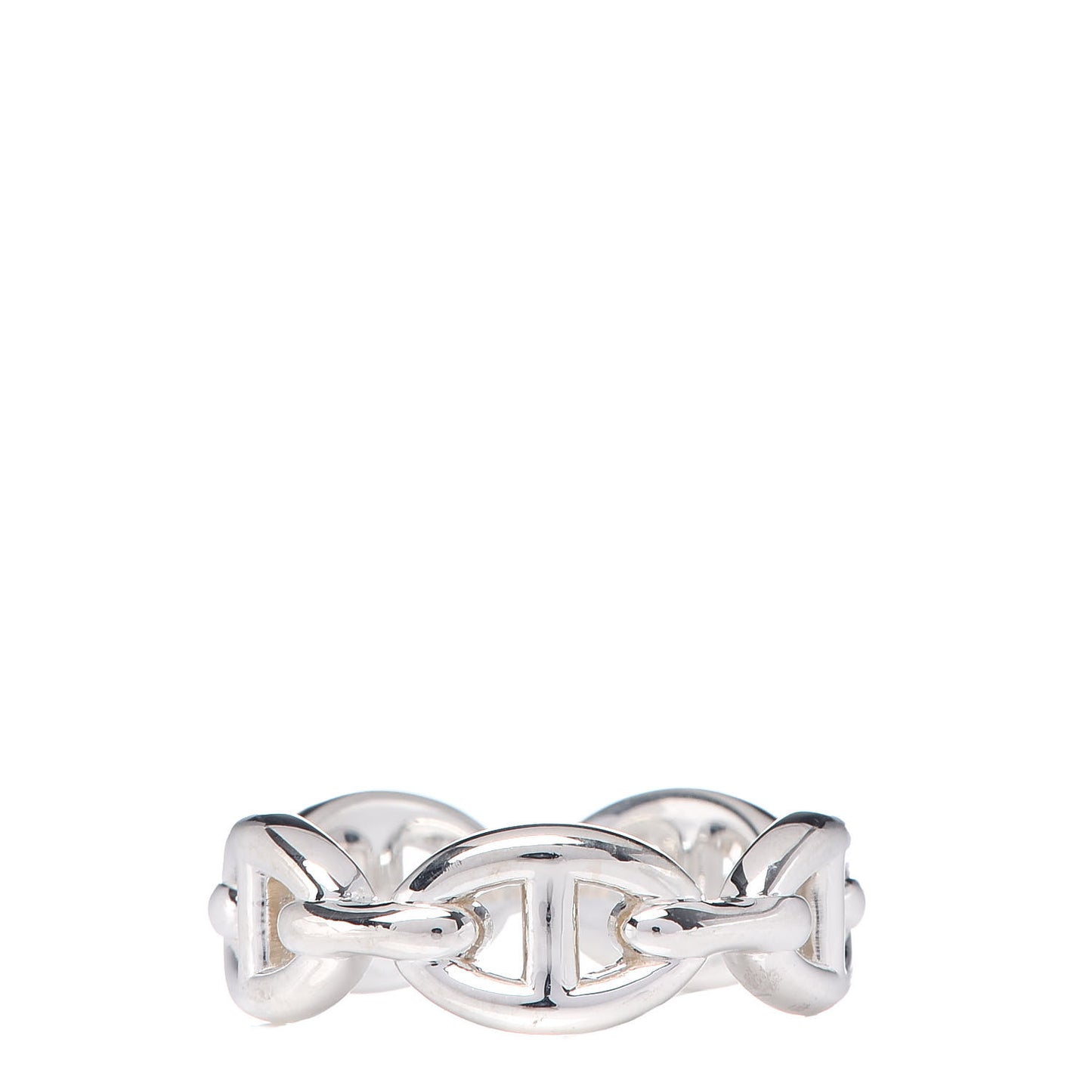 Sterling Silver PM Chaine d'Ancre Enchainee Band Ring 53 6.25
