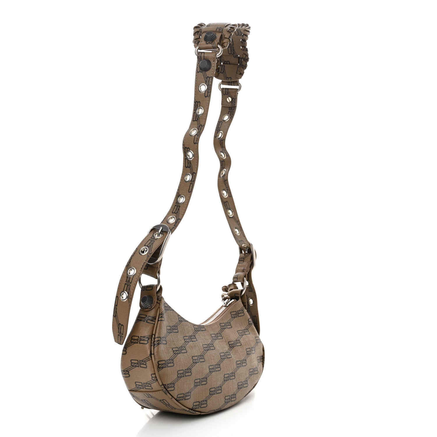Balenciaga Coated Canvas BB Monogram Le Cagole Shoulder Bag XS Beige Brown 4 of 11