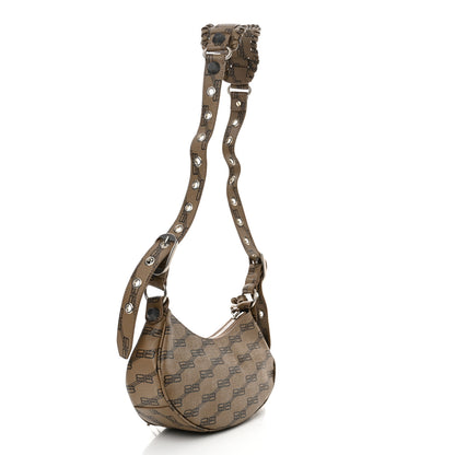Balenciaga Coated Canvas BB Monogram Le Cagole Shoulder Bag XS Beige Brown 4 of 11