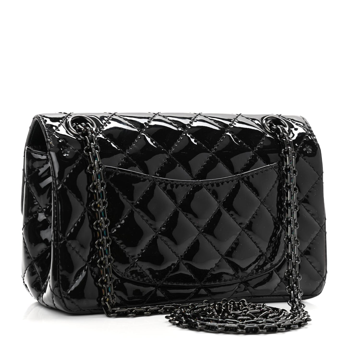 Patent Calfskin Quilted 2.55 Reissue Mini Flap So Black