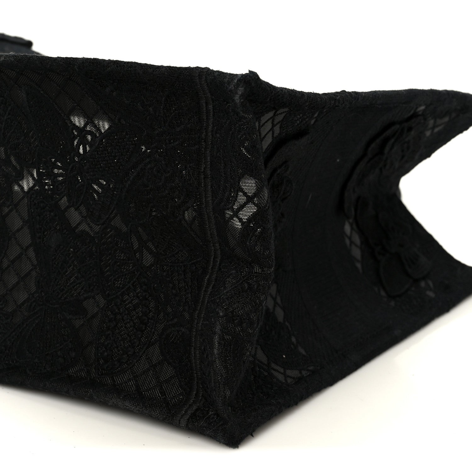 Christian Dior Embroidered 3D Macrame D-Lace Butterfly Medium Book Tote Black Multicolor 10 of 10