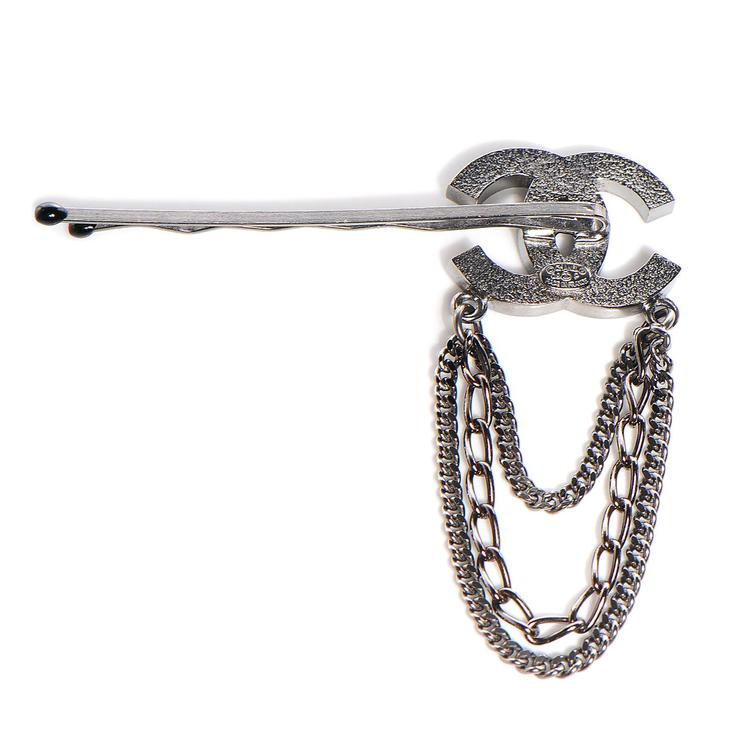 Chanel CC Triple Chain Hair Clip 3 of 5
