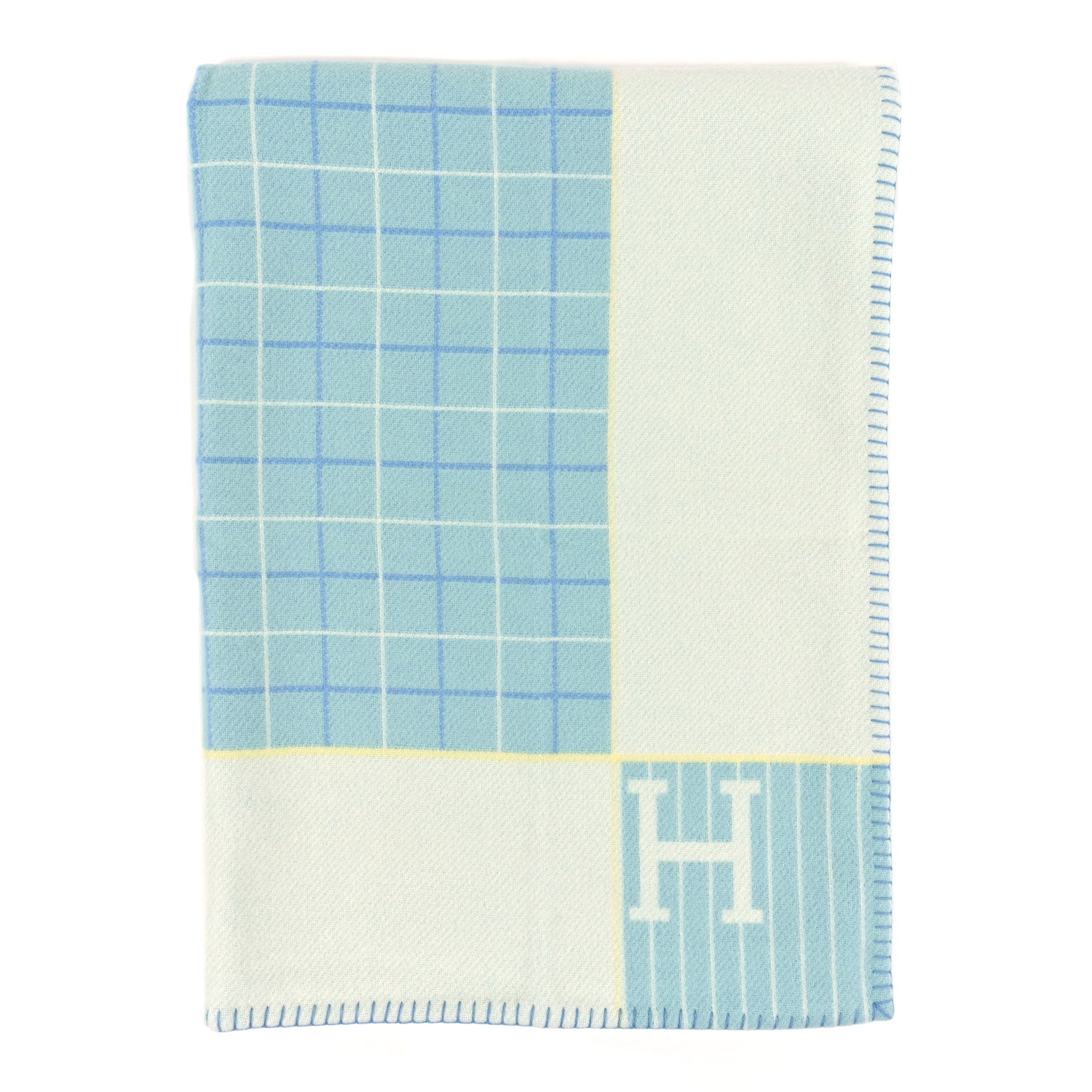 Hermes Wool Cashmere Avalon Passe-Passe Blanket Bleuet 1 of 3