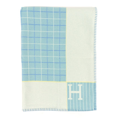 Hermes Wool Cashmere Avalon Passe-Passe Blanket Bleuet 1 of 3