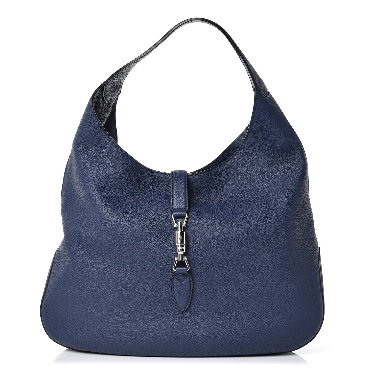Gucci Soft Grained Calfskin Large Jackie Hobo Classic Blue Marine 1 of 8