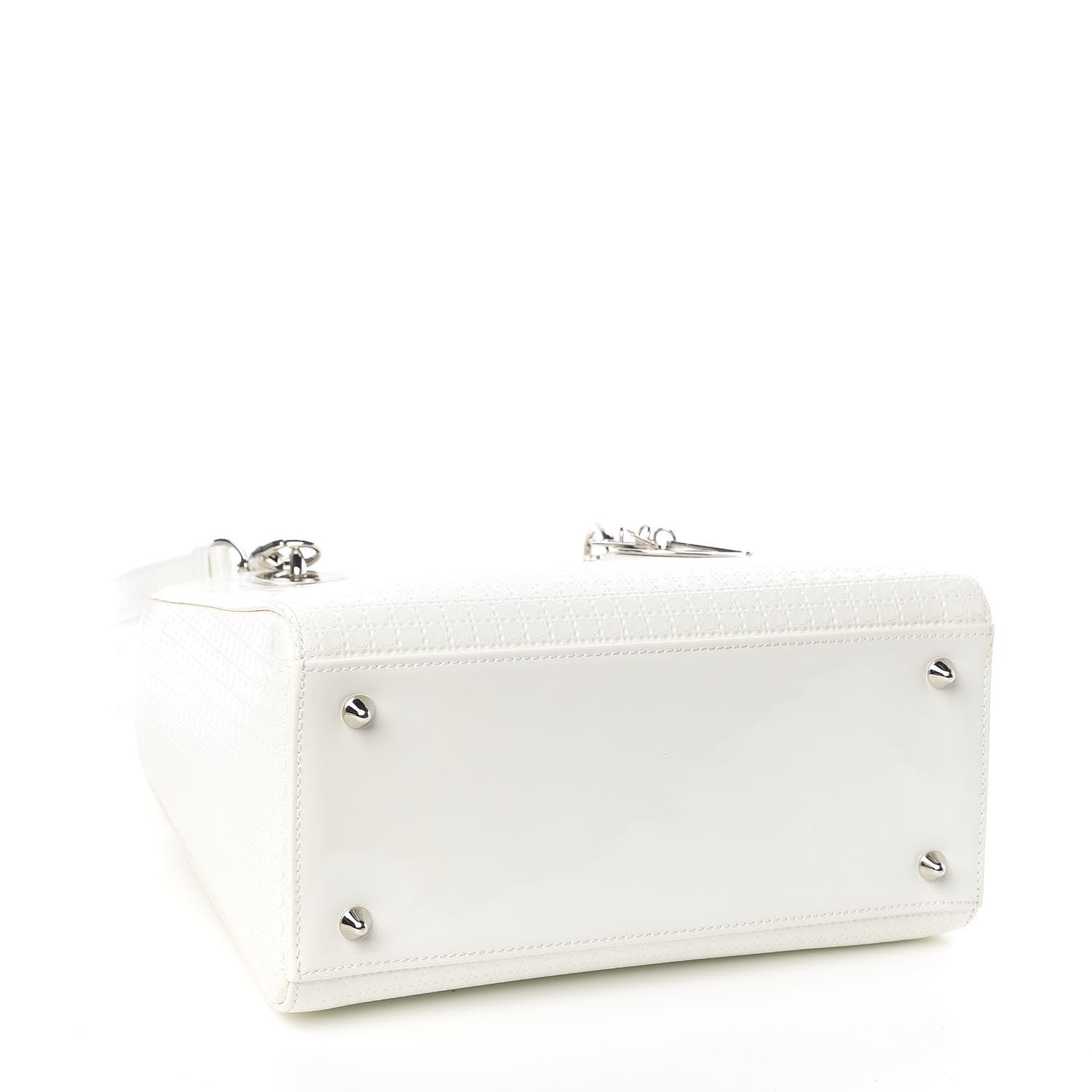 Christian Dior Patent Micro-Cannage Medium Lady Dior White 4 of 10