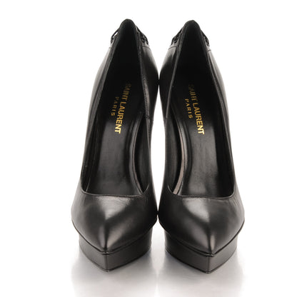 Saint Laurent Calfskin Lace Up Janis 105 Pump 37 Black 2 of 6
