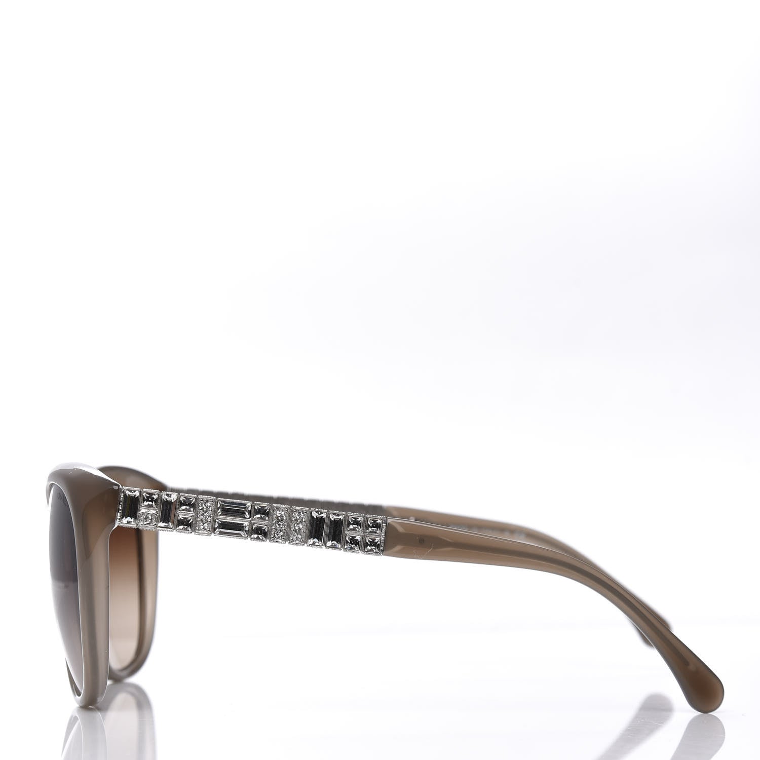 Chanel Crystal Baguette Cat Eye Sunglasses 5309-B Brown 3 of 8