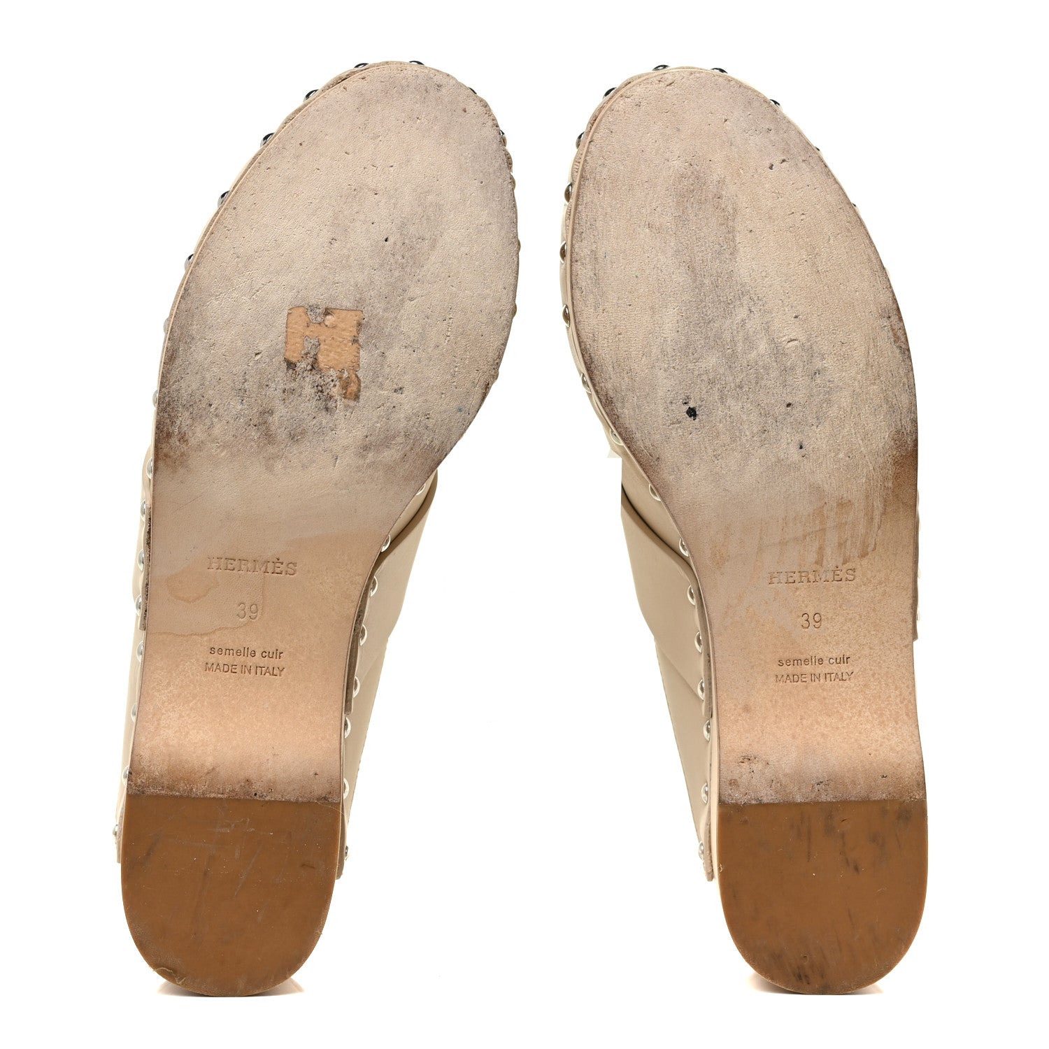 Hermes Calfskin Calya Mules 39 Hetre 5 of 14