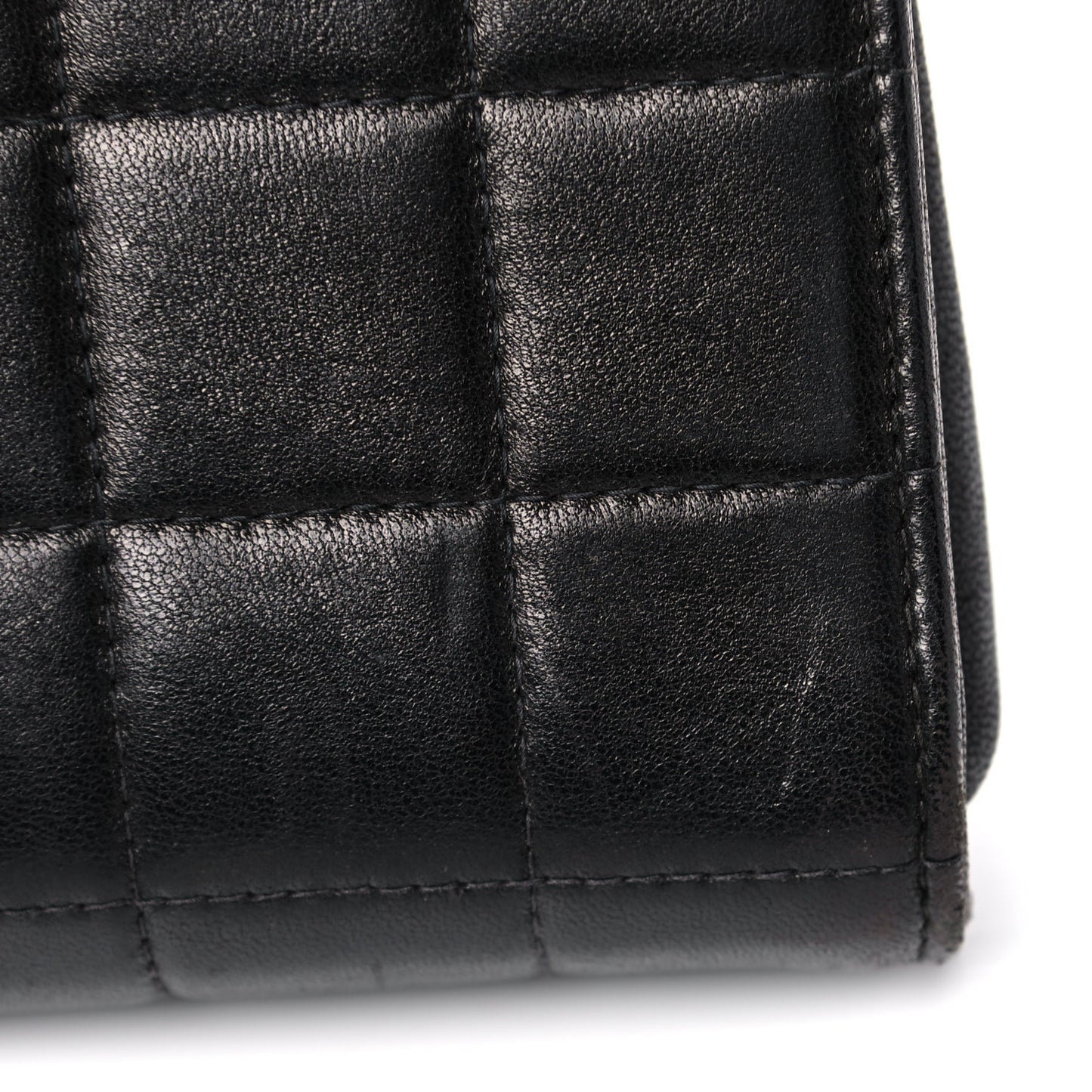 Lambskin Chocolate Bar Flap Black