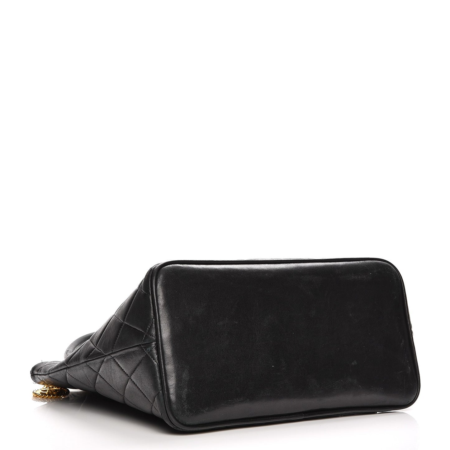Lambskin Quilted Medallion Tote Black