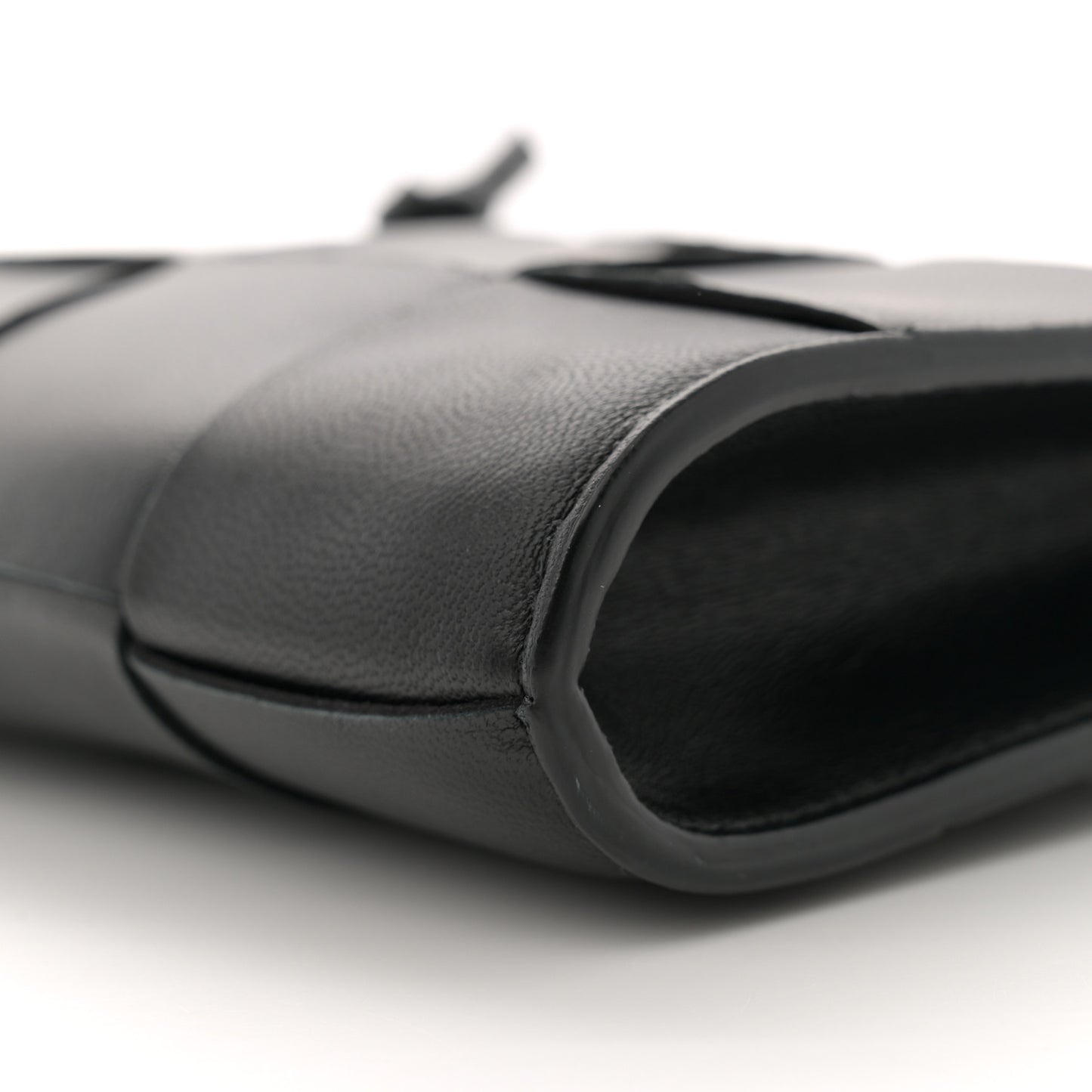 Lambskin Maxi Intrecciato Mini Cassette Crossbody Pouch Black