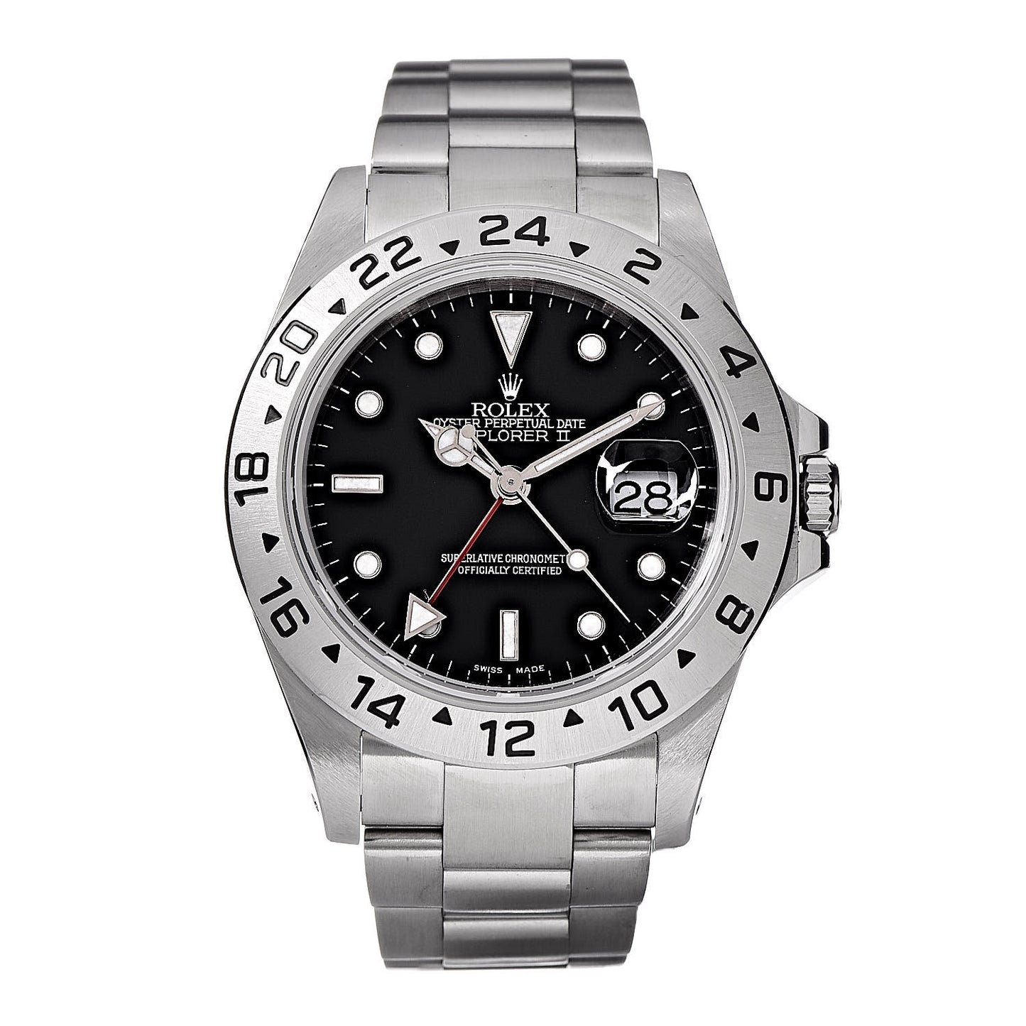 Stainless Steel 40mm Oyster Perpetual Date Explorer II Watch Black 16570