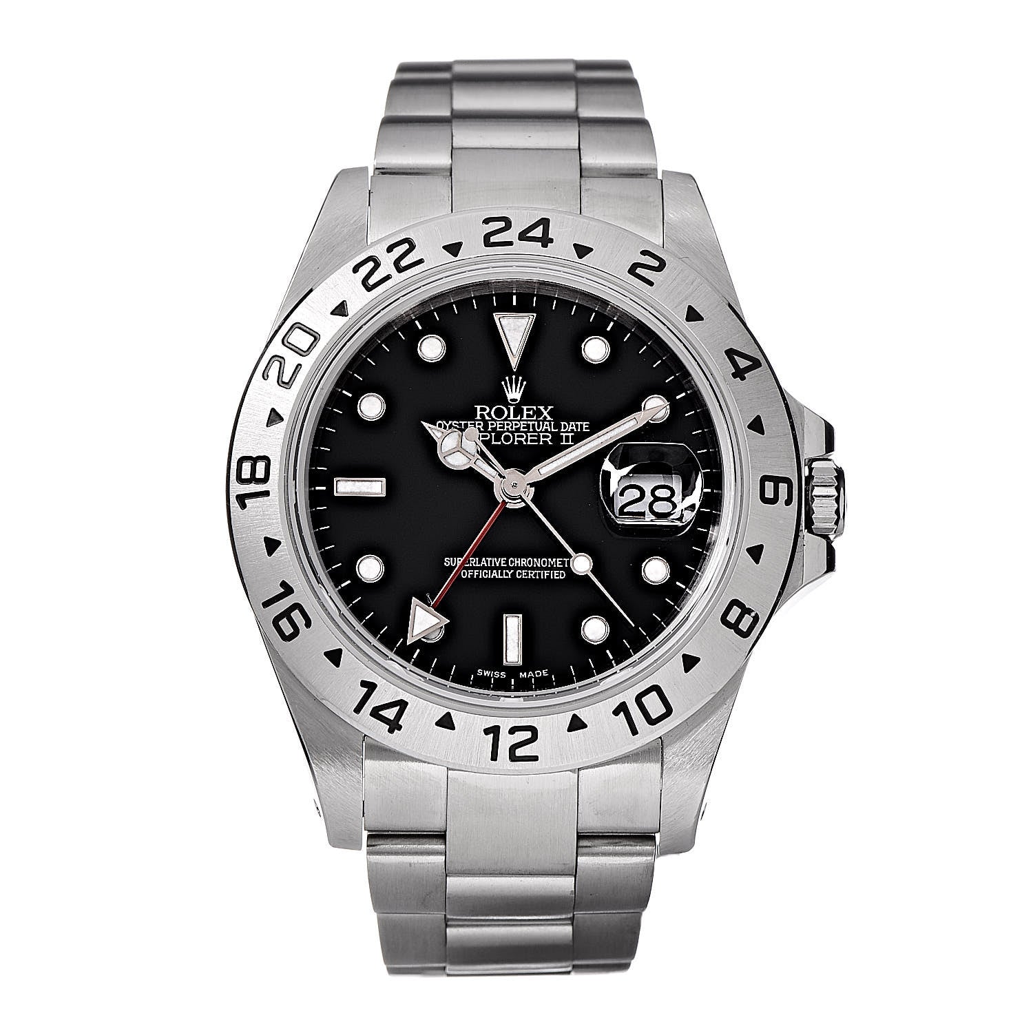 Rolex Stainless Steel 40mm Oyster Perpetual Date Explorer II Watch Black 16570 1 of 8