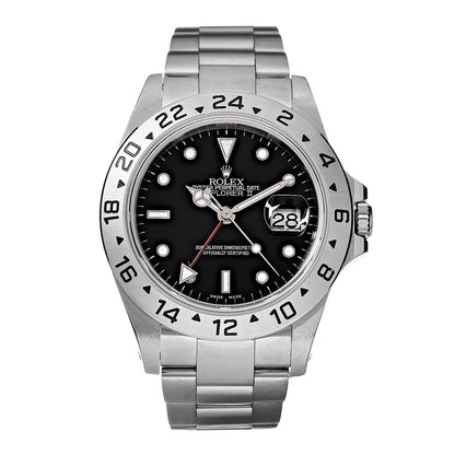 Rolex Stainless Steel 40mm Oyster Perpetual Date Explorer II Watch Black 16570 1 of 8