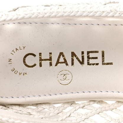 Chanel Braided Lambskin CC Mocassin Loafers 39 White 8 of 8