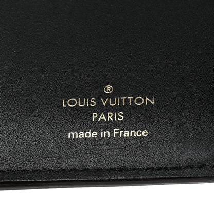 Louis Vuitton Monogram Flower Lock Compact Wallet Black 6 of 7