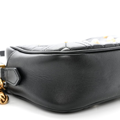 Gucci Calfskin Matelasse Studded Small Pearly GG Marmont Chain Shoulder Bag Black 9 of 10