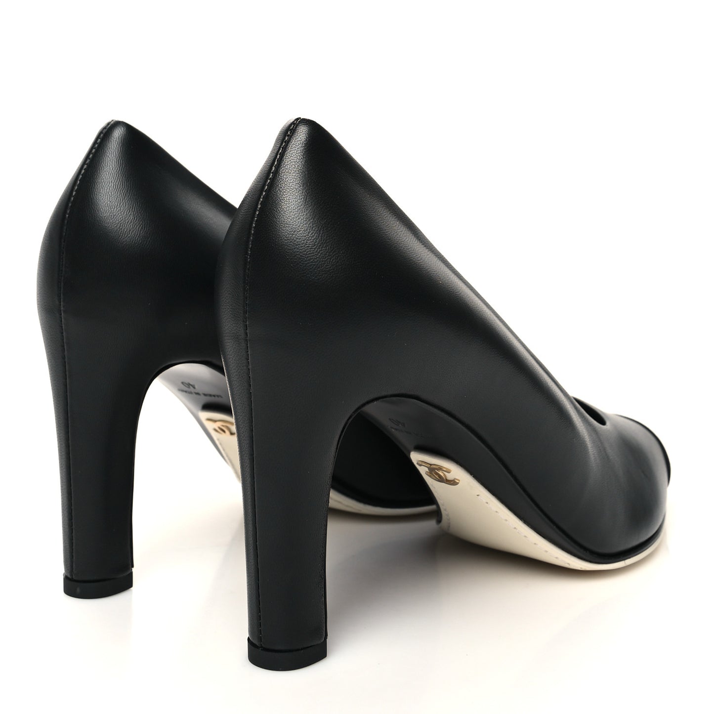 Lambskin Grosgrain Cap Toe CC Pumps 40 Black