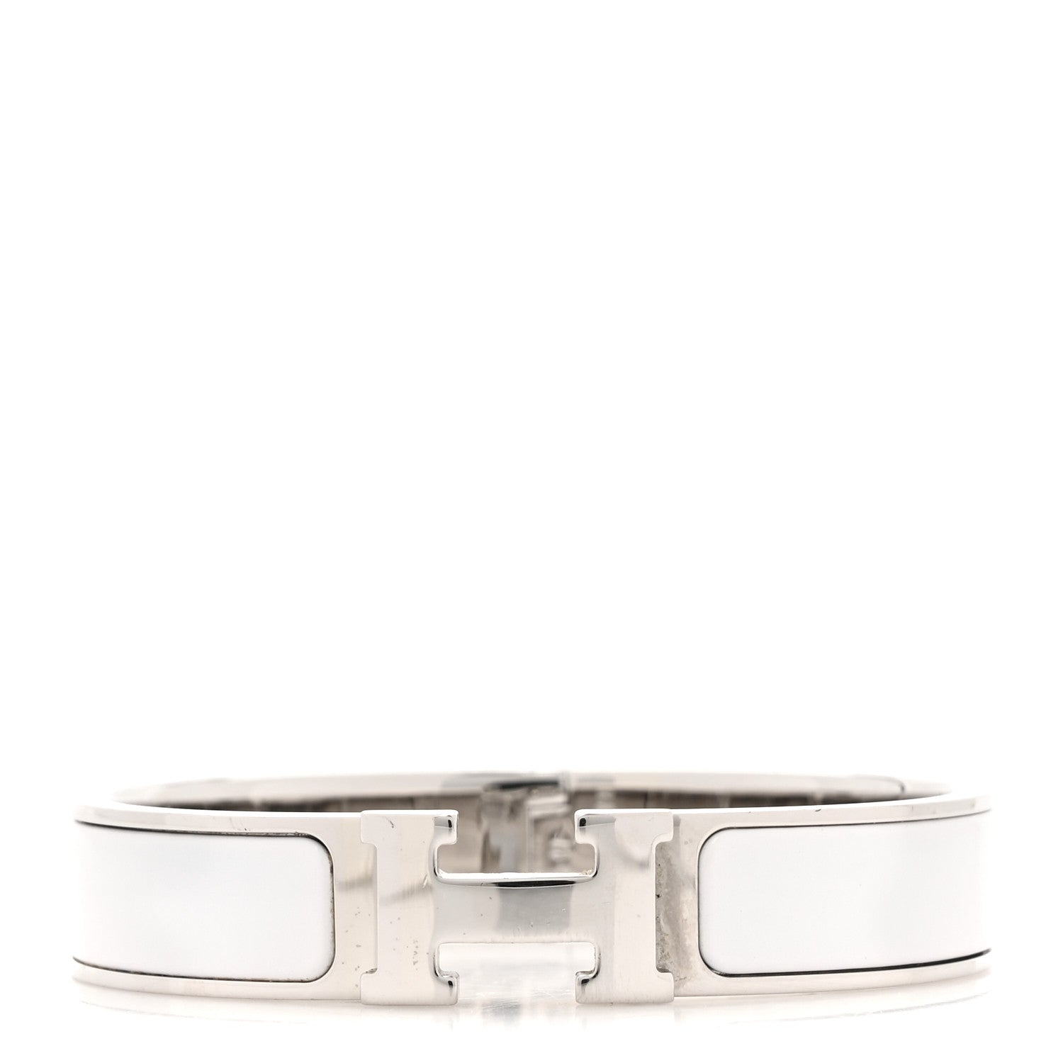 Hermes Enamel Narrow Clic Clac H Bracelet PM White 1 of 5