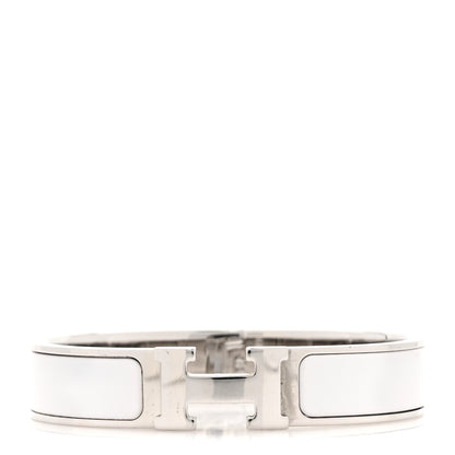 Hermes Enamel Narrow Clic Clac H Bracelet PM White 1 of 5