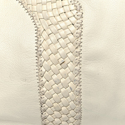 Saint Laurent Calfskin Woven Large Muse White 10 of 16