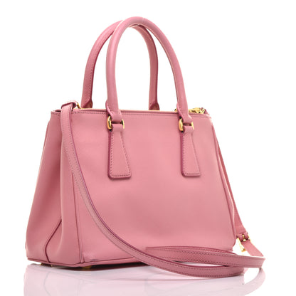 Prada Saffiano Mini Galleria Double Zip Tote Petalo 3 of 9