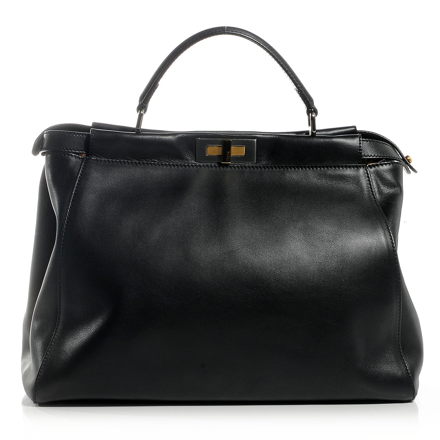 Calfskin Calf Hair Leopard Print Large Peekaboo Iconic Satchel Black