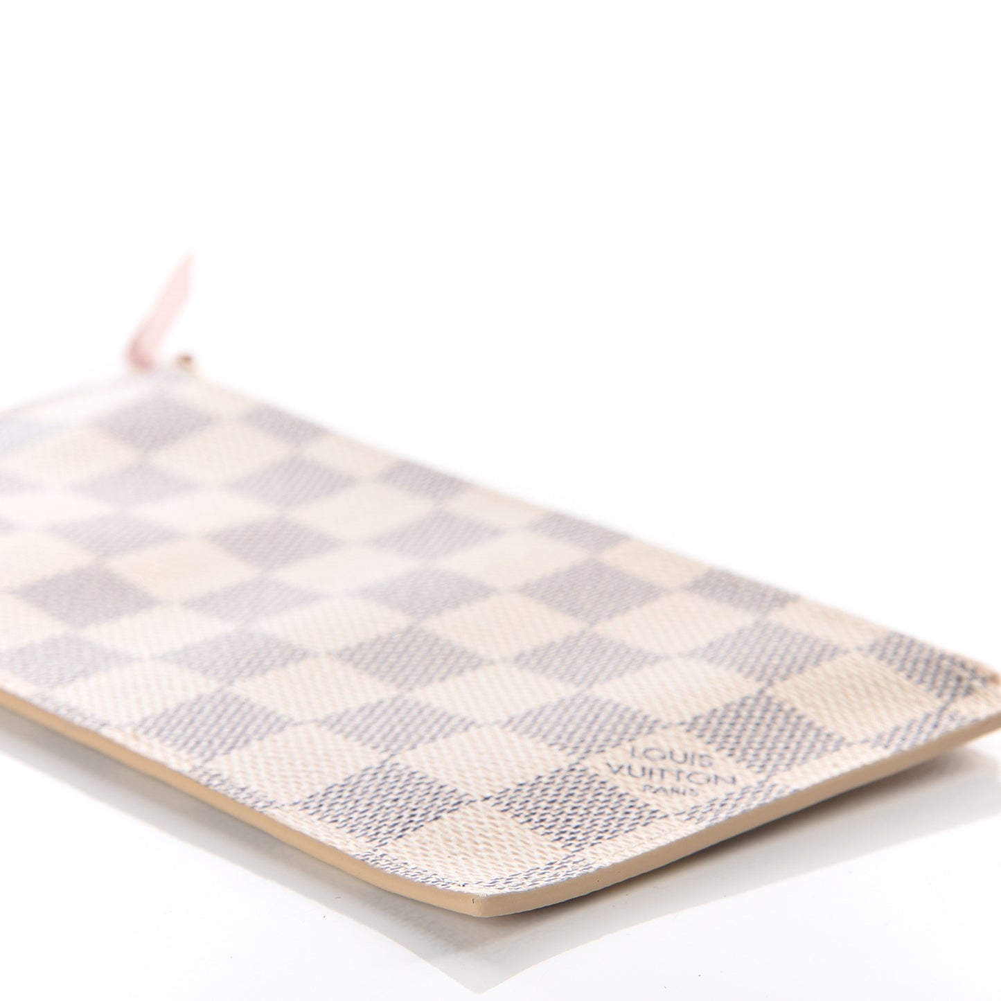 Damier Azur Felicie Chain Wallet Zippered Insert Rose Ballerine