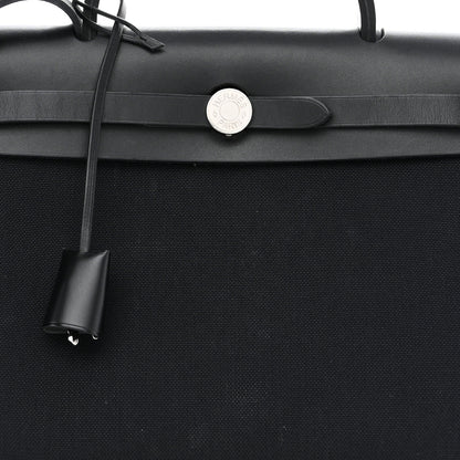 Hermes Military Toile Vache Hunter Herbag Zip Retourne 31 PM Black 10 of 13