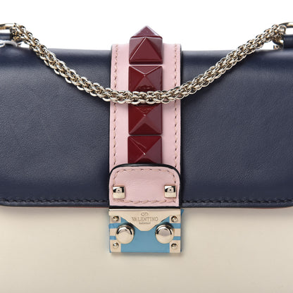 Valentino Garavani Vitello Small Glam Lock Rockstud Flap Light Ivory Water Rose Marine Rubin 16 of 19
