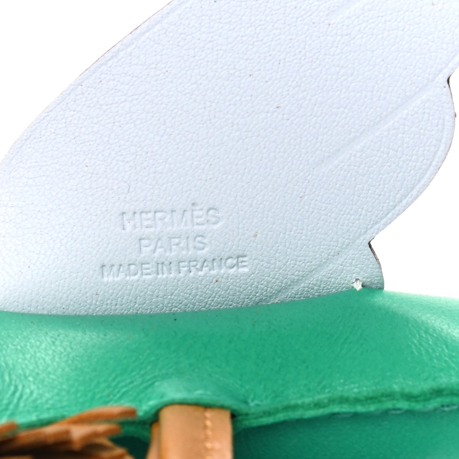 Hermes Milo Lambskin Grigri Rodeo Pegase Horse Bag Charm MM Menthe Sesame Bleu Brume 3 of 4