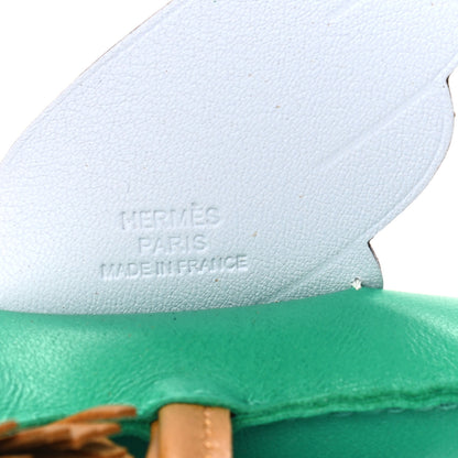 Hermes Milo Lambskin Grigri Rodeo Pegase Horse Bag Charm MM Menthe Sesame Bleu Brume 3 of 4