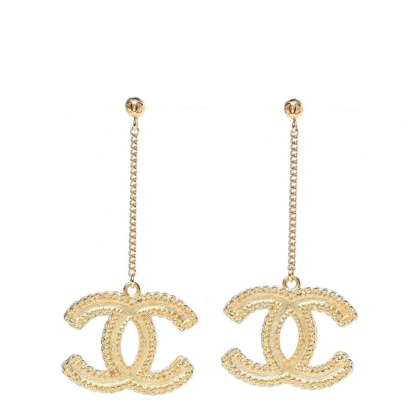 CC Drop Earrings Matte Gold