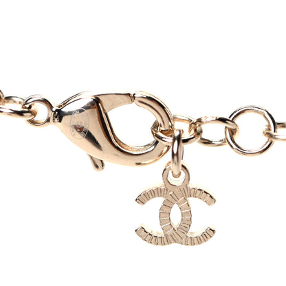 Chanel Pearl Crystal Chain CC Necklace Gold 4 of 5
