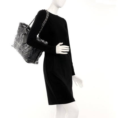 Chanel Vinyl Funny Tweed Patchwork Tote Grey 2 of 7