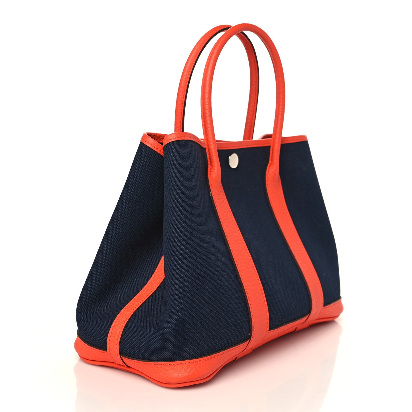 Military Toile Vache Country Garden Party Tote 30 TPM Bleu Marine Orange Poppy