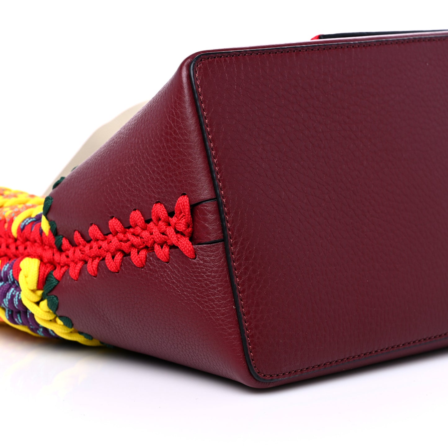 Calfskin Fabric Crochet Tote Multicolor