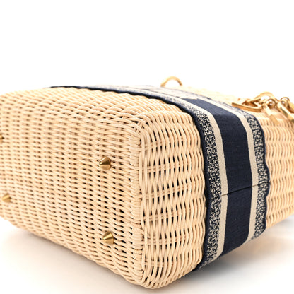 Christian Dior Wicker Oblique Medium Lady Dior Bag Blue 9 of 11