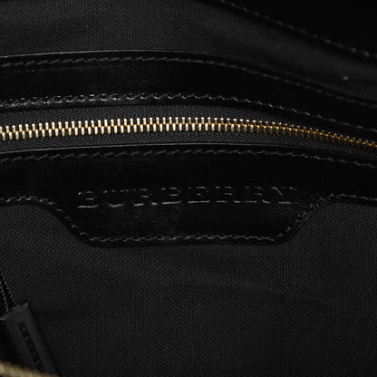 Burberry House Check Bridle Calfskin Medium Lynher Tote Black 6 of 8