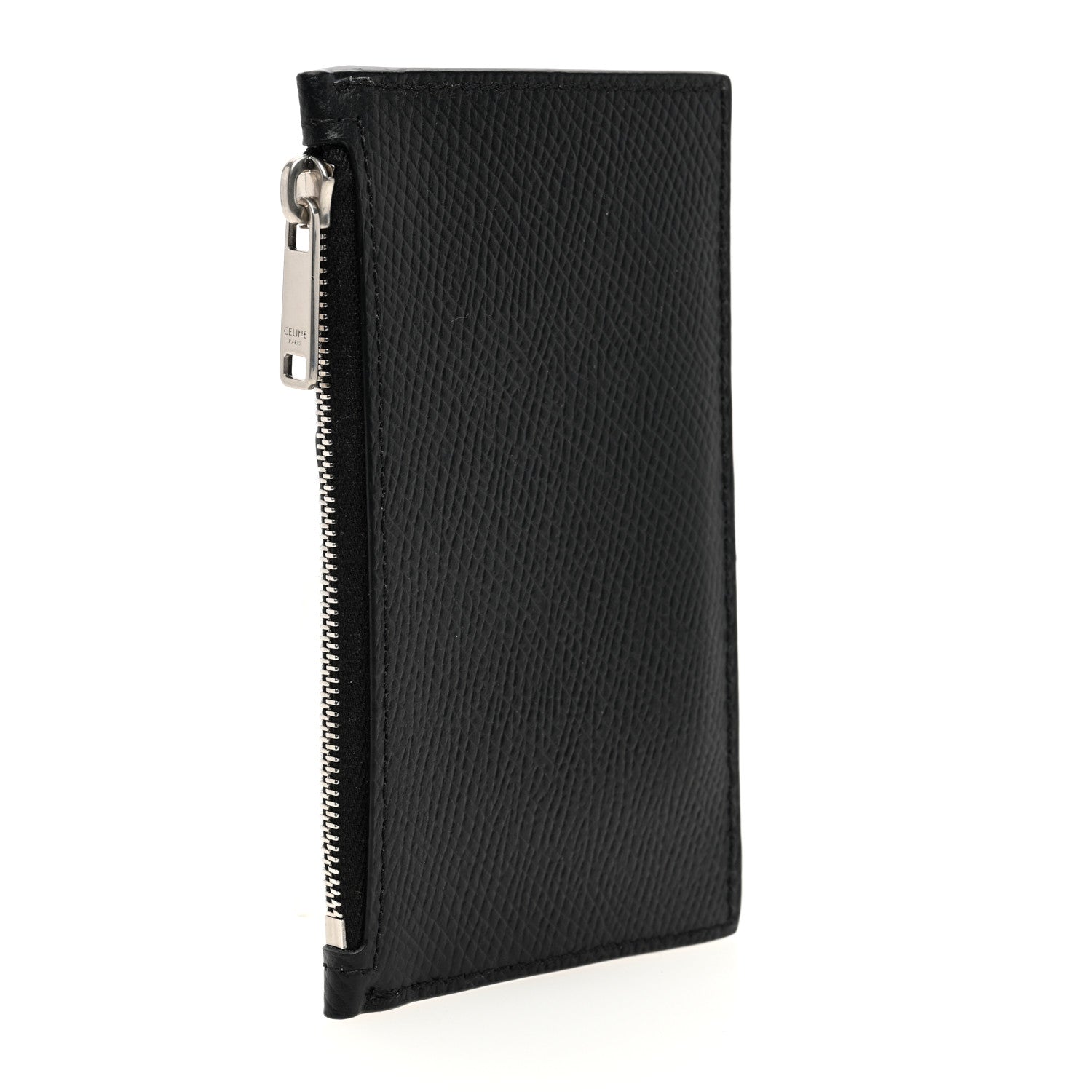 Celine Grained Calfskin Zipped Card Holder Black 3 of 7