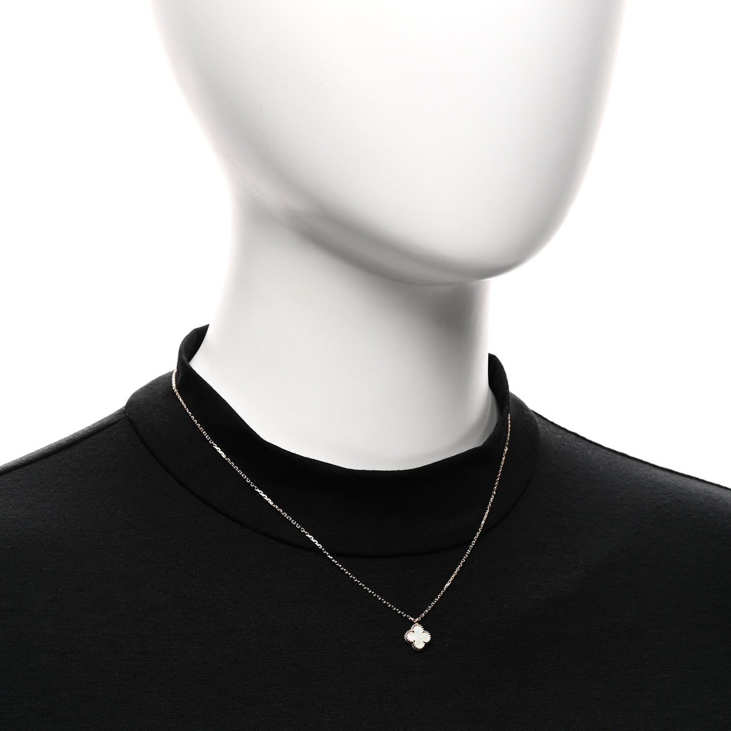 18K Yellow Gold Mother of Pearl Sweet Alhambra Pendant Necklace