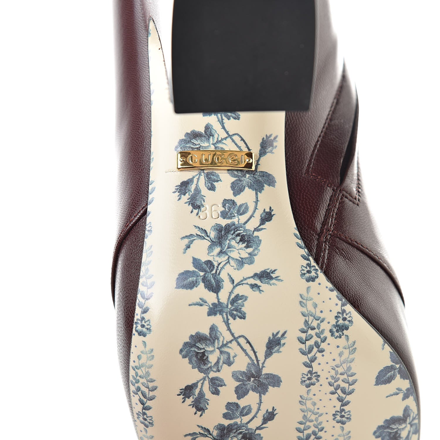 Gucci Malaga Kid GG Victoire 95mm Ankle Boots 36.5 Vintage Bordeaux 6 of 9