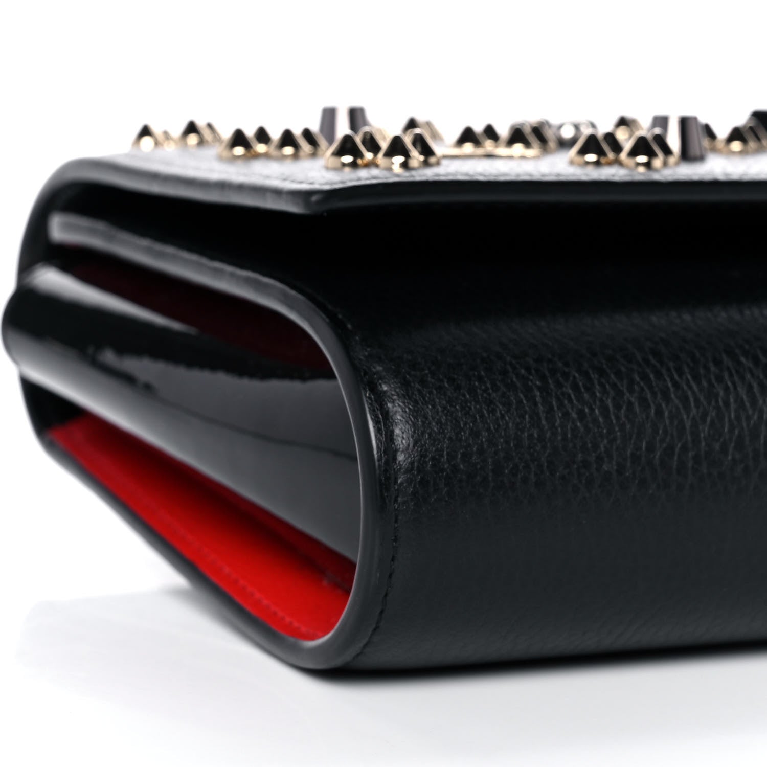 Christian Louboutin Grained Calfskin Spikes Loubinthesky Paloma Wallet On Chain Black Multimetal 10 of 17